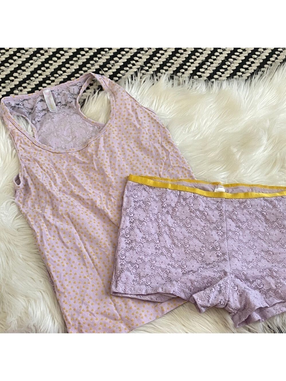Jasmine & Ginger Lavender and Yellow Pajama Set